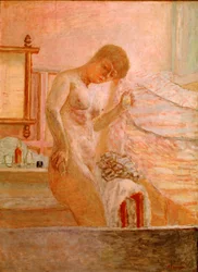 Nu debout à sa toilette
