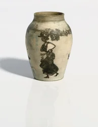 Petit vase : scène de rue, vers 1894-95