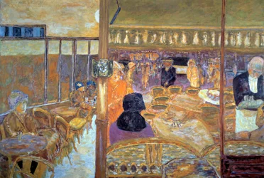 Place Clichy à Paris le soir, le café du Petit Poucet