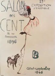 Affiche publicitaire pour la 23e exposition du Salon des Cent, 1896