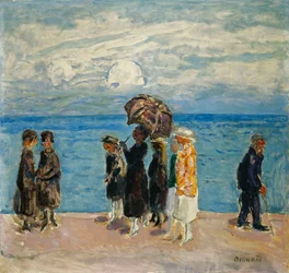 Promeneurs au bord de la mer