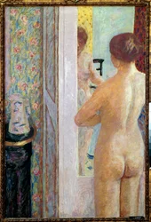 La toilette. Femme nue de dos. Peinture de Pierre Bonnard (1867-1947), 1908. Soleil. 1,19 x 0,79 m. Paris, Musée d