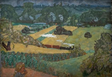 Train et barges, 1909