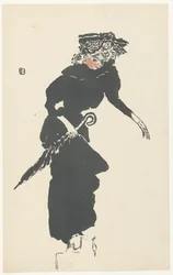 Femme avec parapluie