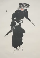 Femme avec un parapluie