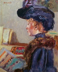 Jeune femme imprimant