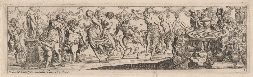 Nymphes et satyres dansant