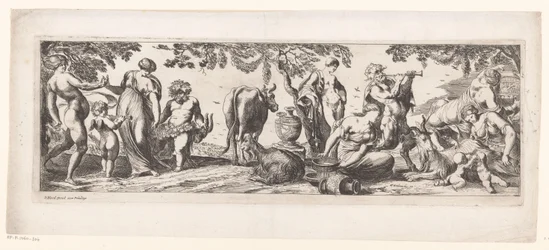 Silenus au repos et sa suite dans un paysage