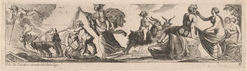 Satyre conduisant une paire de chèvres