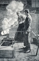 Fabrication de coutellerie : lingot coulé dans un moule