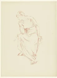 Femme à moitié nue assise