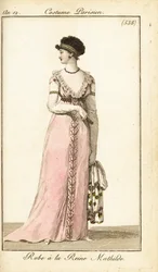 Femme en robe dans le style de Mathilde de Flandre, Paris