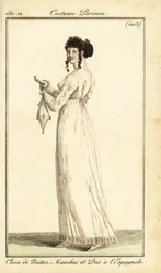 Femme en robe avec des fléchettes espagnoles, Paris