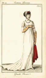 Femme en tenue de soirée dessinée à l