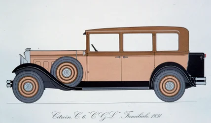 Planche représentant la voiture familiale Citroën de 1931