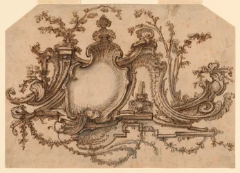 Design pour décoration de panneau avec ornement rocaille