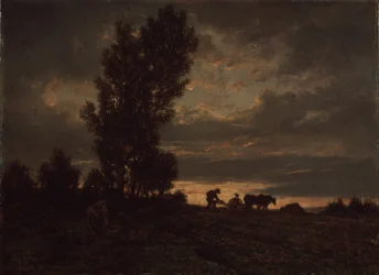 Paysage avec un laboureur, 1860s