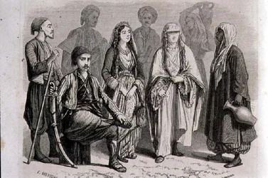 Costume anatolien dans les années 1860, gravé par Stephane Pannemaker