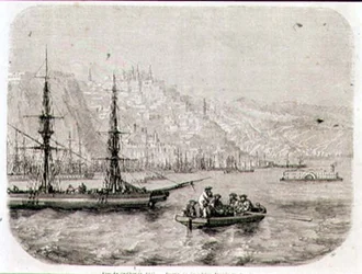 Vue de Québec dans les années 1860, gravée par Laly