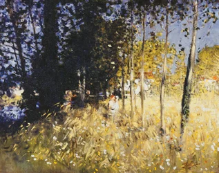 Personnages dans la prairie