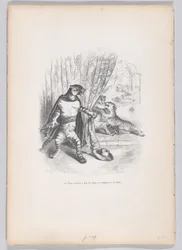 Le tigre est entré furtivement, le poignard à la main de Scènes de la vie privée..., vers 1837-47