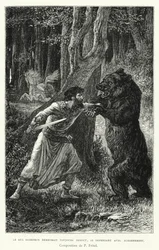 Le Duc Godefroy Demeurait Toujours Debout, Se Défendant Avec Acharnement (gravure)