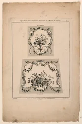 Dessins pour sièges de tapisserie, planche 1 de "Cahier de Cartouches et Ornemens de l