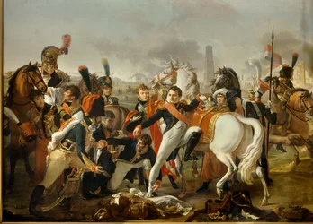 Napoléon Ier, blessé devant Ratisbonne, est soigné par le chirurgien Yvan, 23 avril