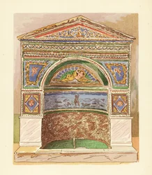 Fontaine en mosaïque émaillée dans la Maison de l