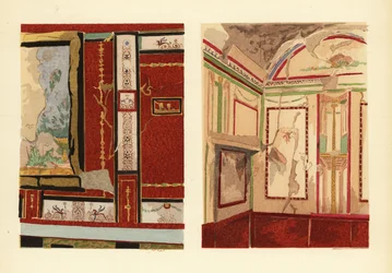 Maison de Tullius Faustus sur la Strada della Fortuna (à gauche), et maison de Popidius Priscus (à droite), Pompéi, Chambre d