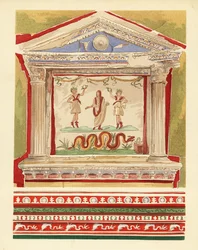 Lararium domestique dans la maison des Vettii, Pompéi