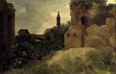 À la Villa Farnese, ruines romaines Peinture de Pierre Valenciennes (1750-1819) 18ème siècle