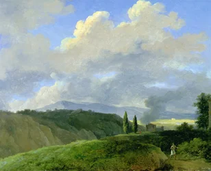 Paysage montagneux avec personnages
