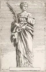 Figure féminine debout, vers 1739-1740