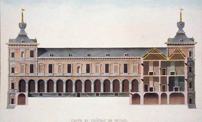 Coupe transversale du château de Ronse, Belgique, de 