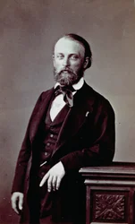 Portrait du peintre français Auguste Bonheur en tenue élégante de la période romantique