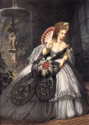 Virginia Oldoini, Comtesse de Castiglione, appelée Ritrosetta, photo de Pierre-Louis Pierson avec gouache d