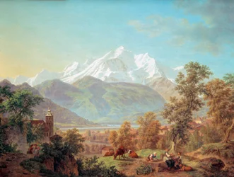 Le Mont-Blanc vu de Sallanches au coucher du soleil