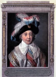 Révolution française : Portrait de Paul de Barras, homme politique français. Gravure d