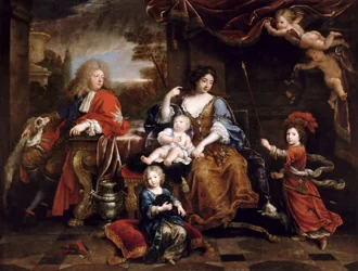 Louis de France, Grand Dauphin 1661-1711, avec sa famille