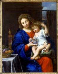 La Vierge à la grappe de raisin, peinture de Pierre Mignard (1612-1695), 1640, 1,21 x 0,94 m