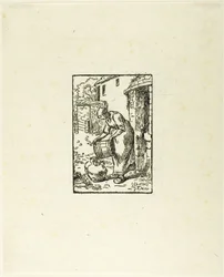 Femme remplissant des arrosoirs