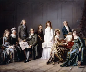 Portrait de Johann Burki, commissaire général du canton de Berne, et de sa famille