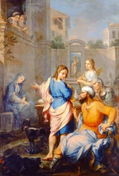 Tobias demandant la main de Sarah, fille de Raguel