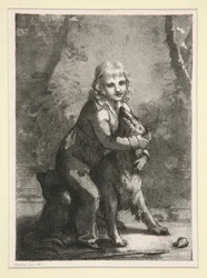 Sans titre (Garçon avec chien)