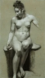 Femme nue assise