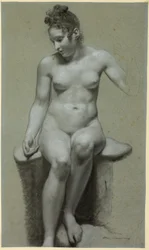 Femme nue assise