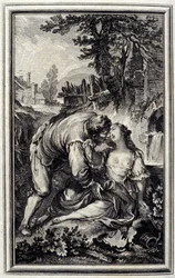 La Cruche - dans « Contes et nouvelles en vers » de Jean La Fontaine. 1776. Illustration de P.P. Choffard.