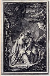 La fiancée du roi de Garbe - dans « Contes et nouvelles en vers » de Jean La Fontaine. 1776. Illustration de P.P. Choffard.