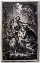 Le Cuvier - dans Contes et nouvelles en vers de Jean La Fontaine. 1776. Illustration de P.P. Choffard.